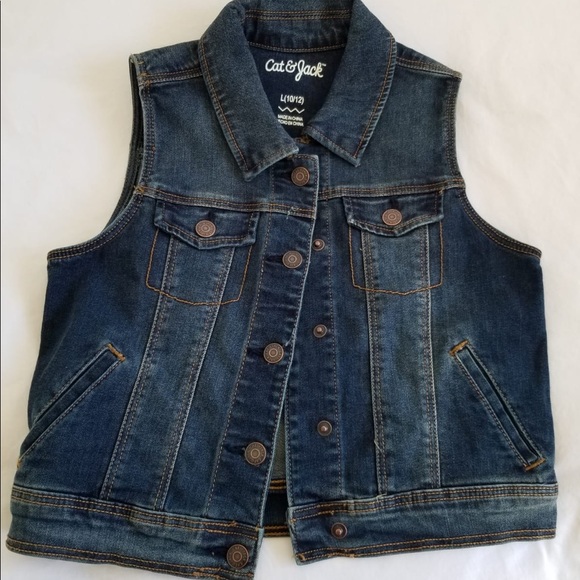 kids sleeveless denim jacket